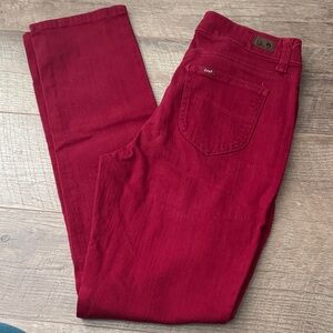 Lee Skinny Jeans in Deep Wine Red